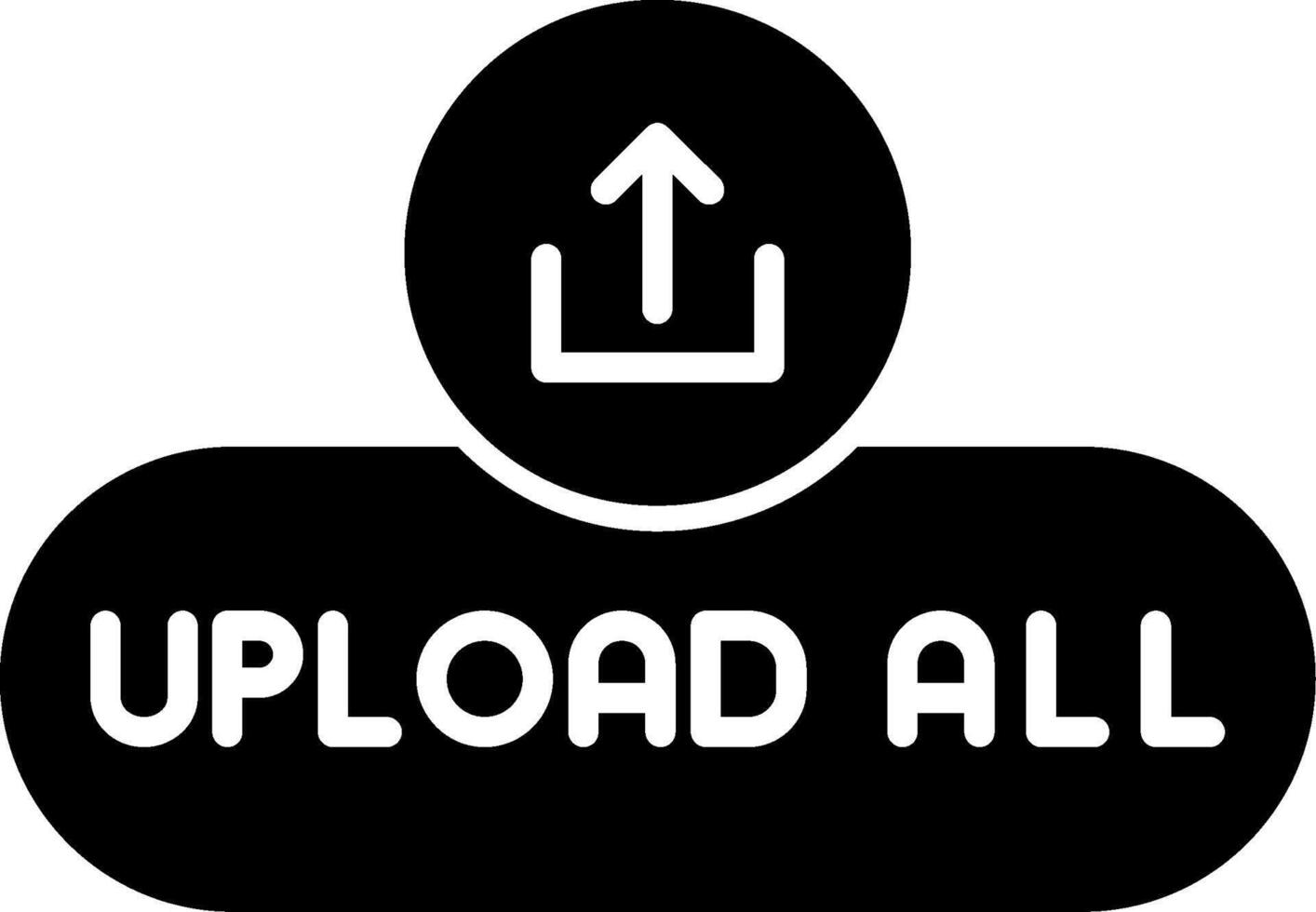 Upload All Files Button Glyph vector
