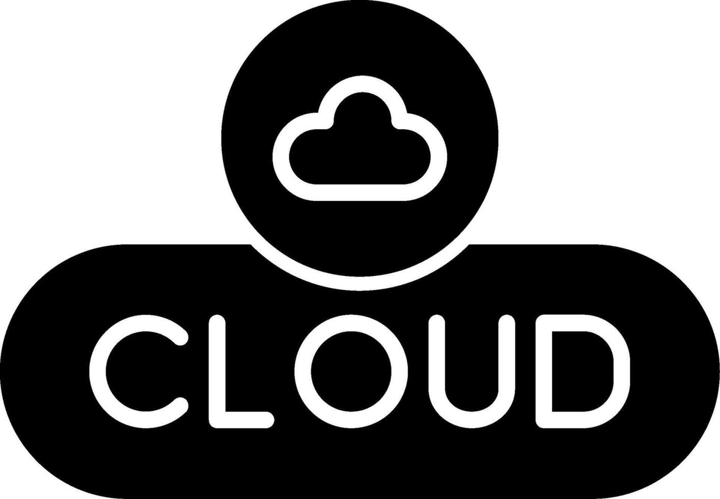 Open Cloud Button Glyph vector