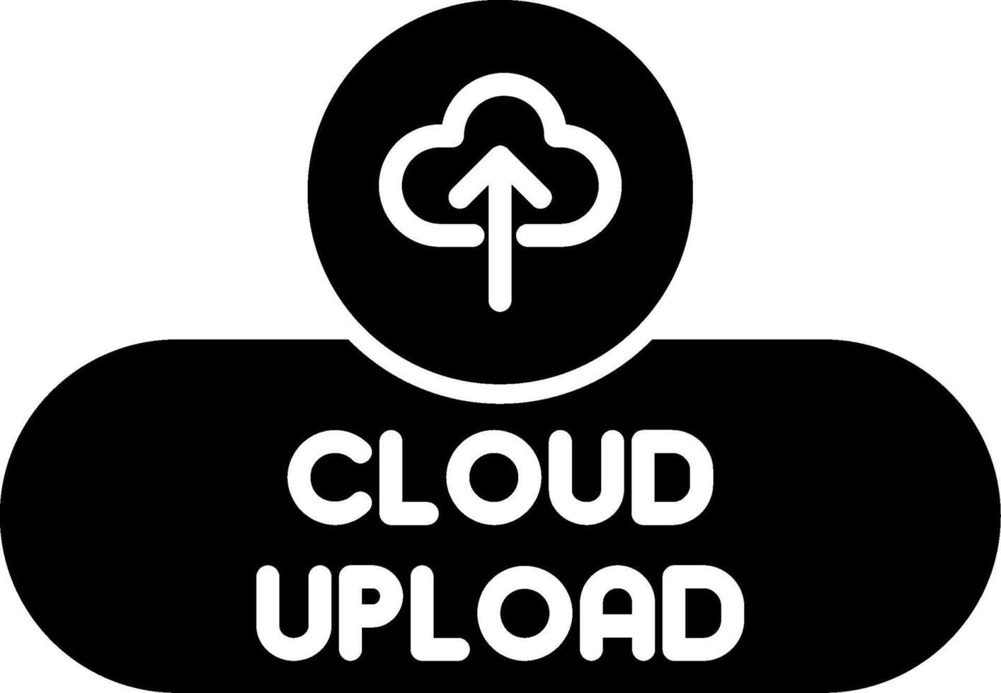 Cloud Upload Icon Button Glyph vector