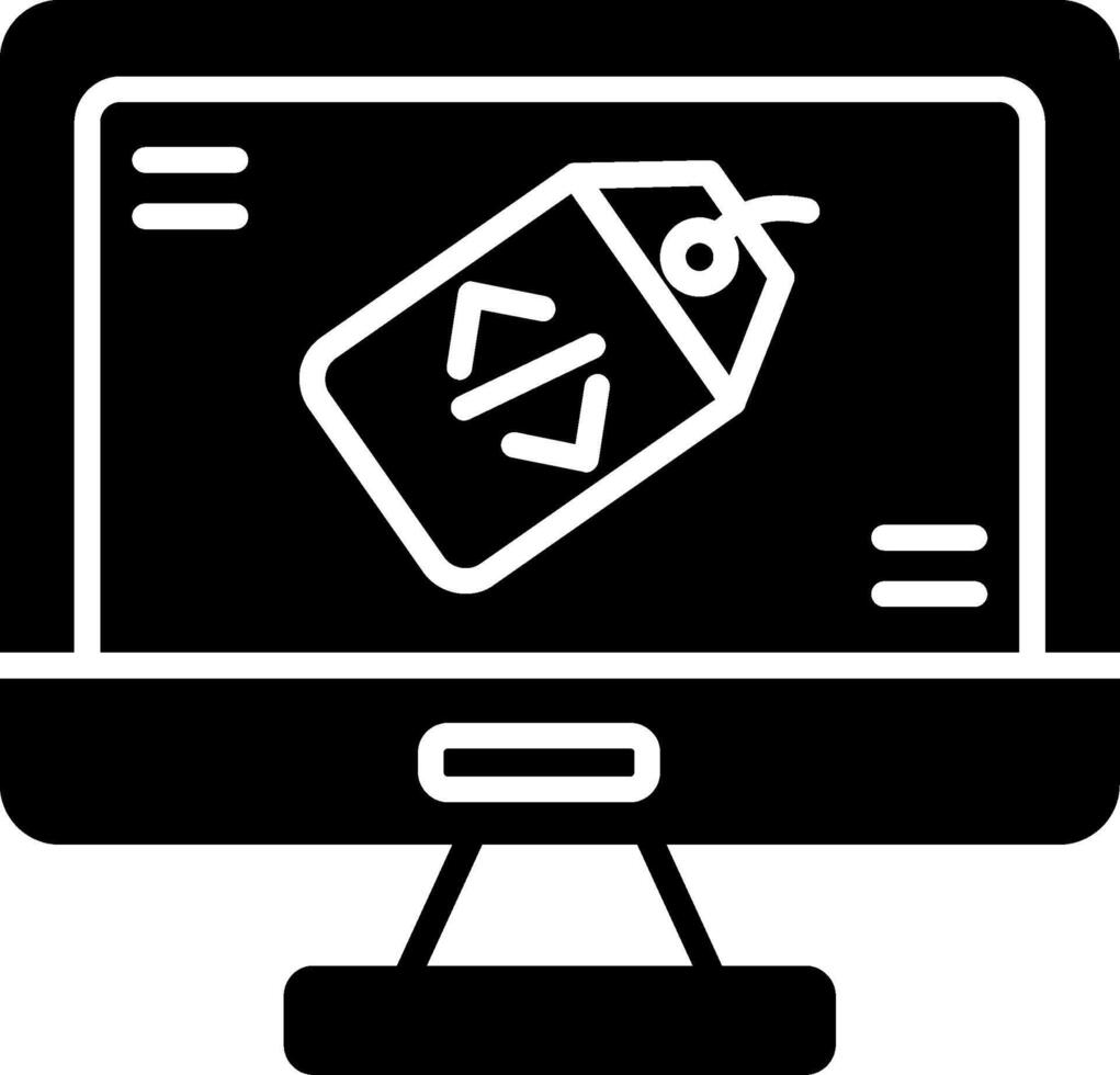 Meta Tag Elements Icon Glyph vector