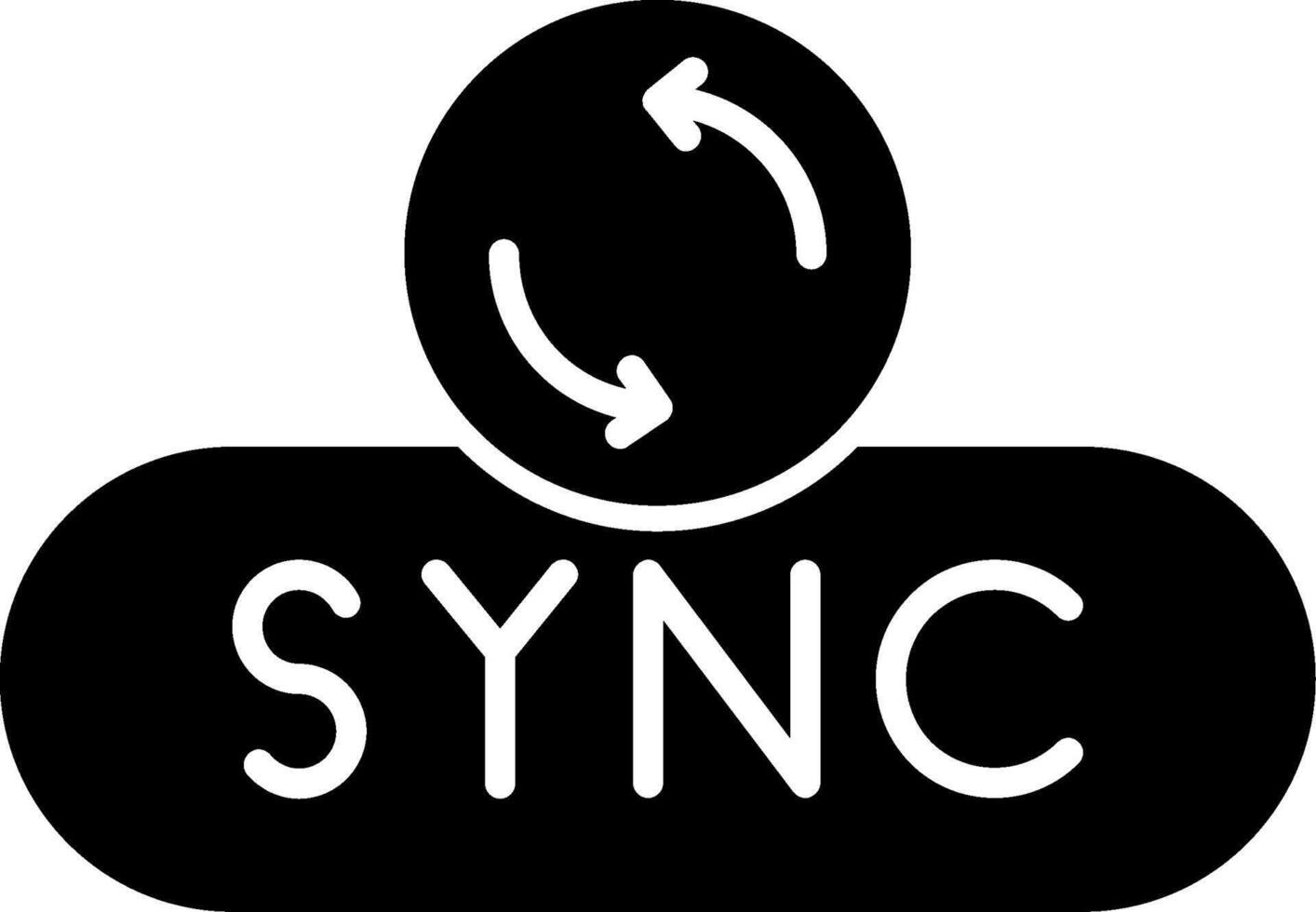 Sync Data Button Glyph vector