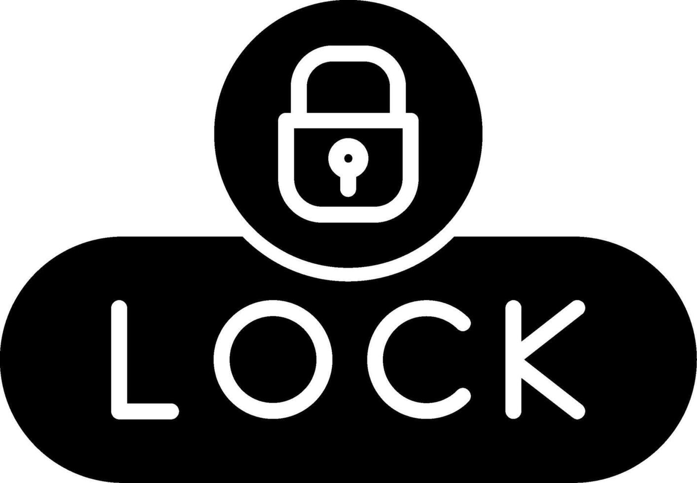 Lock Content Button Glyph vector