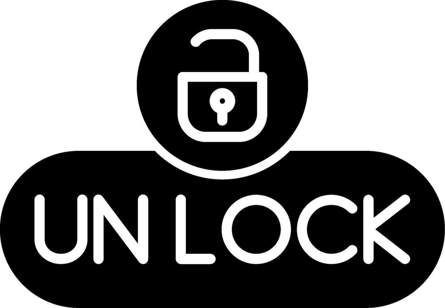 Unlock Access Button Glyph vector