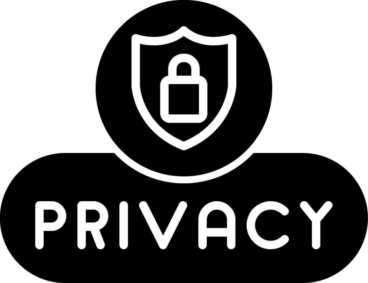 View Privacy Button Glyph vector
