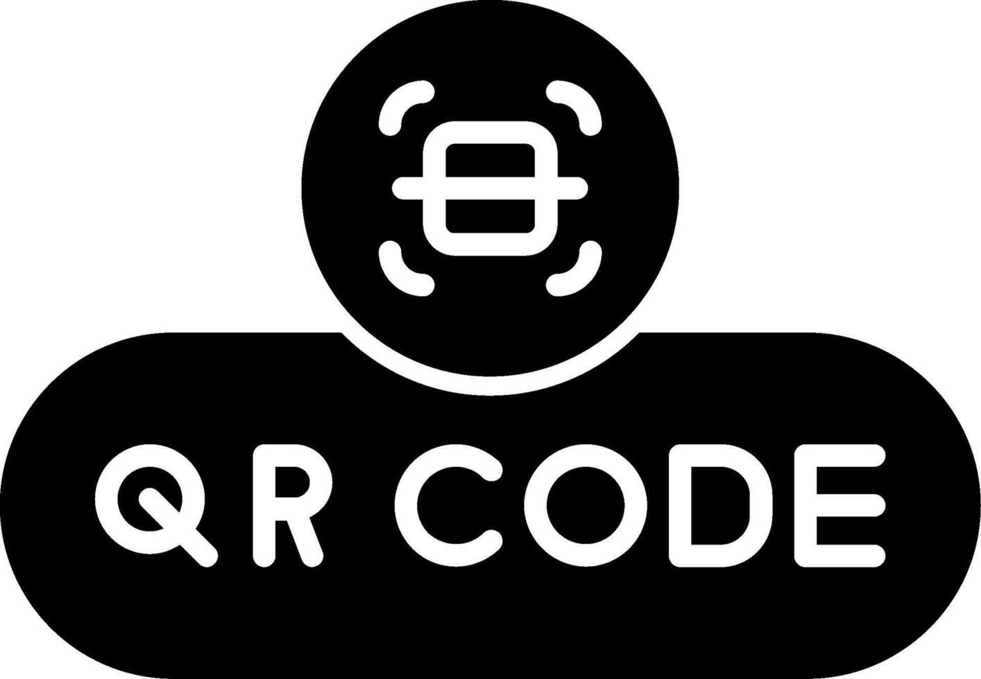 Scan QR Code Button Glyph vector