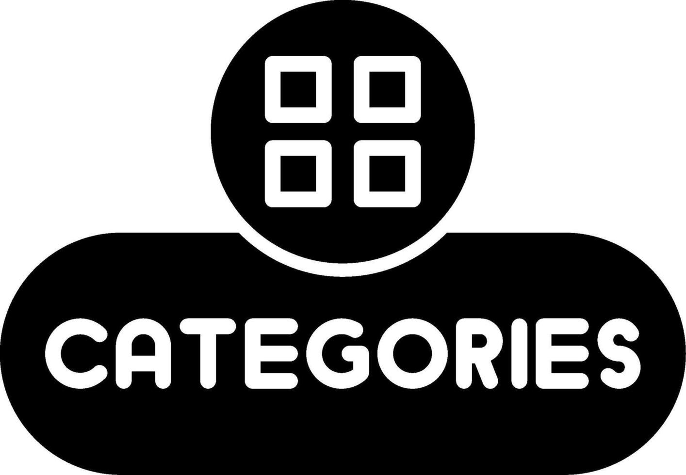 View Categories Button Glyph vector