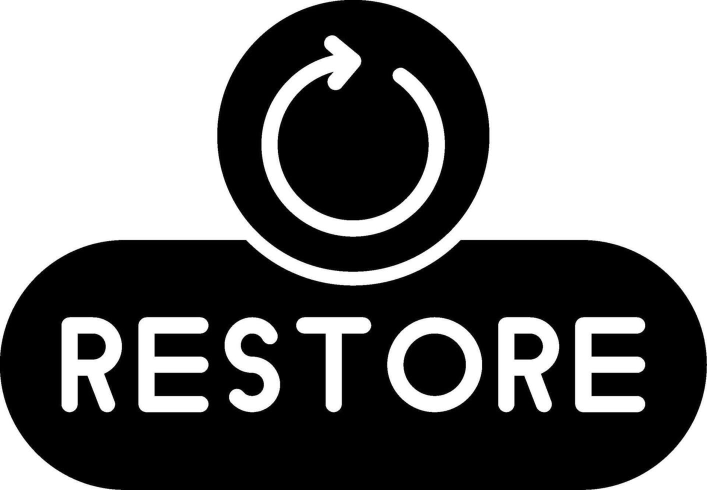 Restore File Button Glyph vector