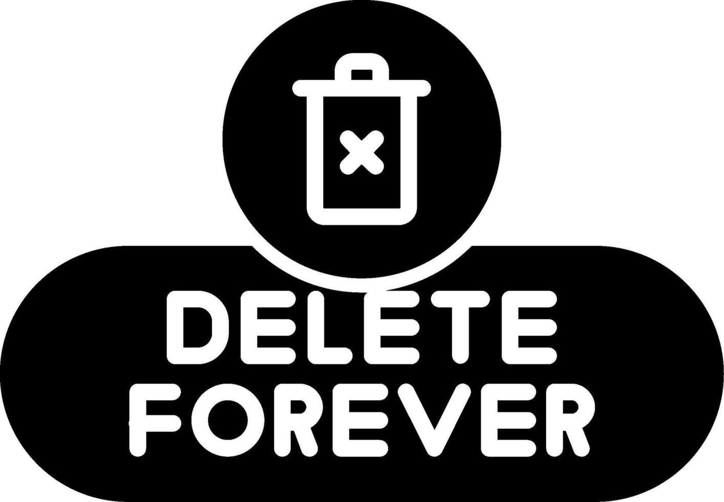 Delete Permanently Button Glyph vector