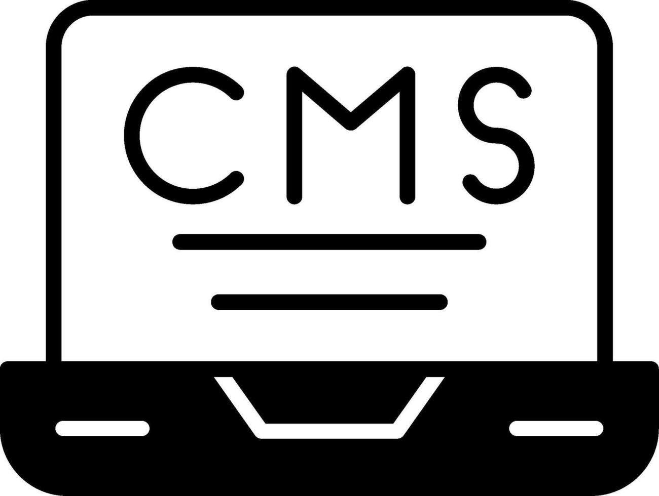 Headless CMS Backend Icon Glyph vector