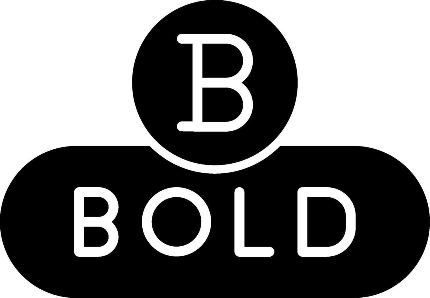 Bold Text Button Glyph vector