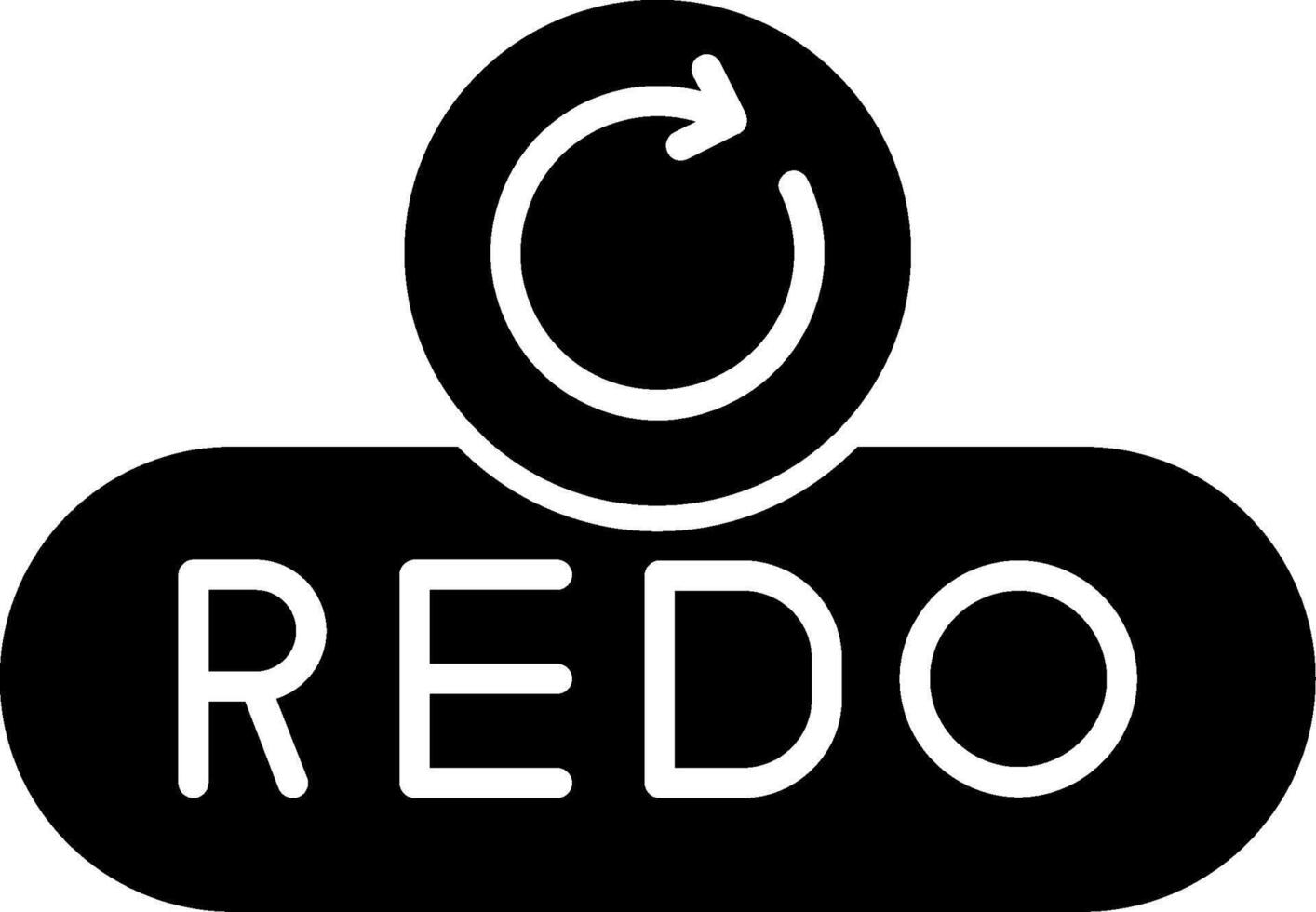 Redo Action Button Glyph vector