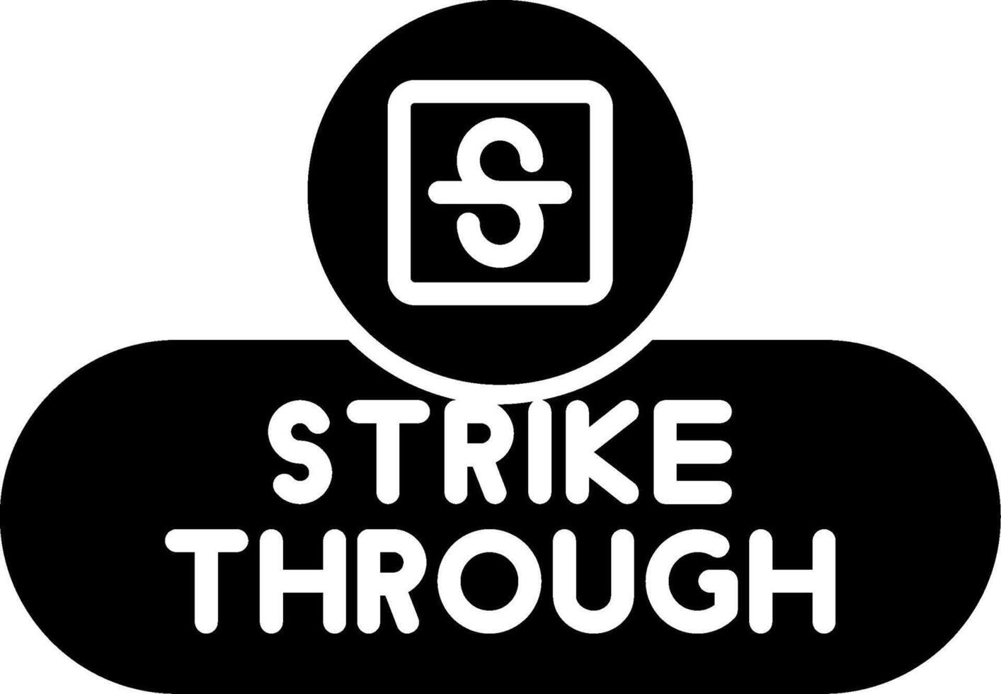 Strikethrough Text Button Glyph vector