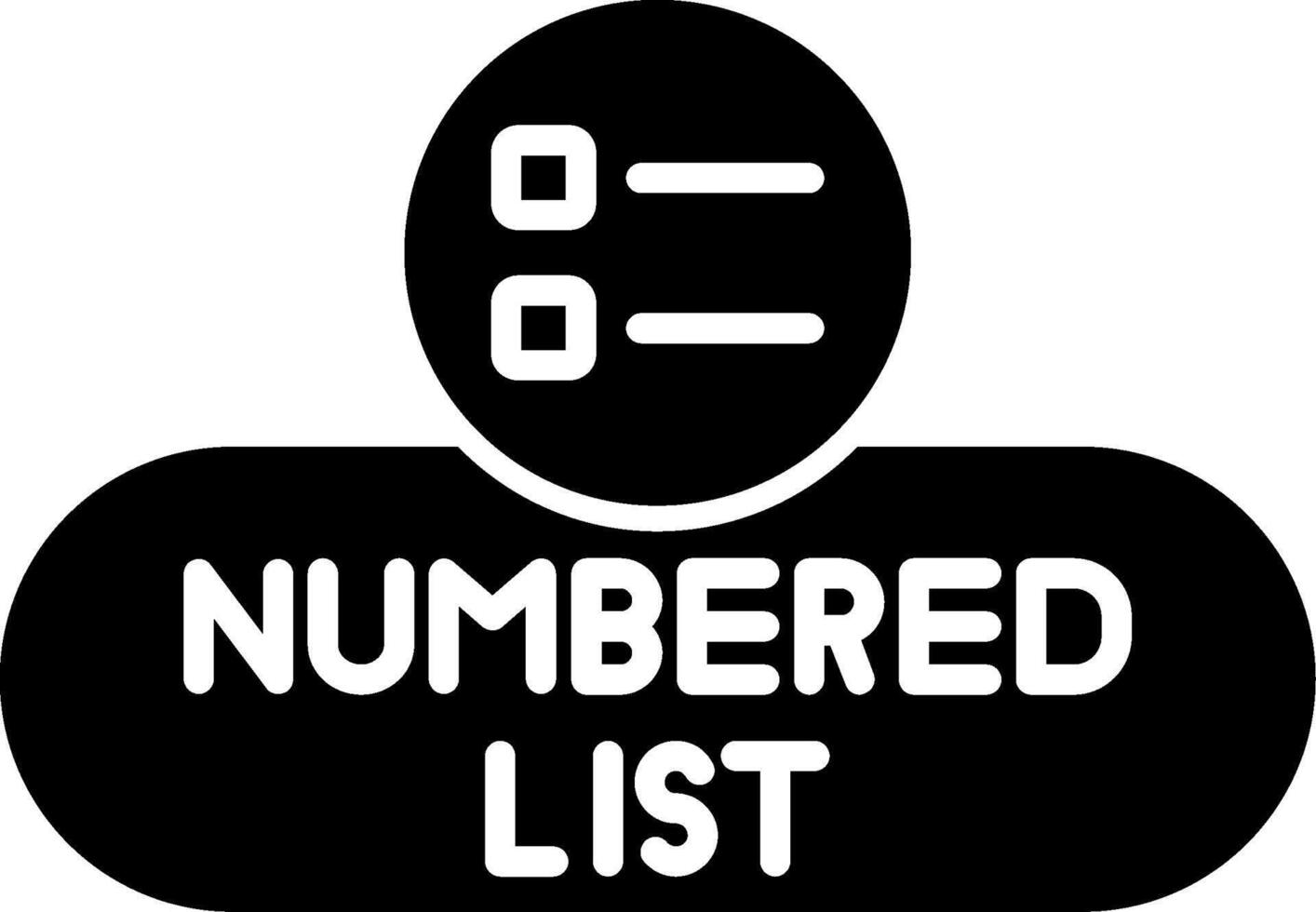 Numbered List Toggle Button Glyph vector