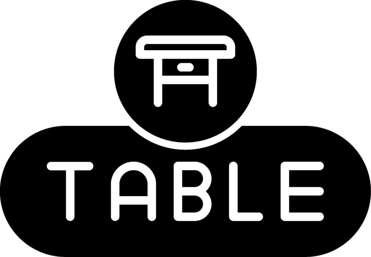 Create Table Button Glyph vector