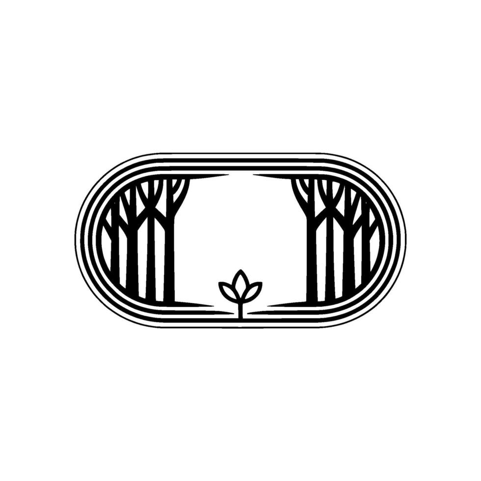 Minimalist Forest with Plant - Modern Nature. vector