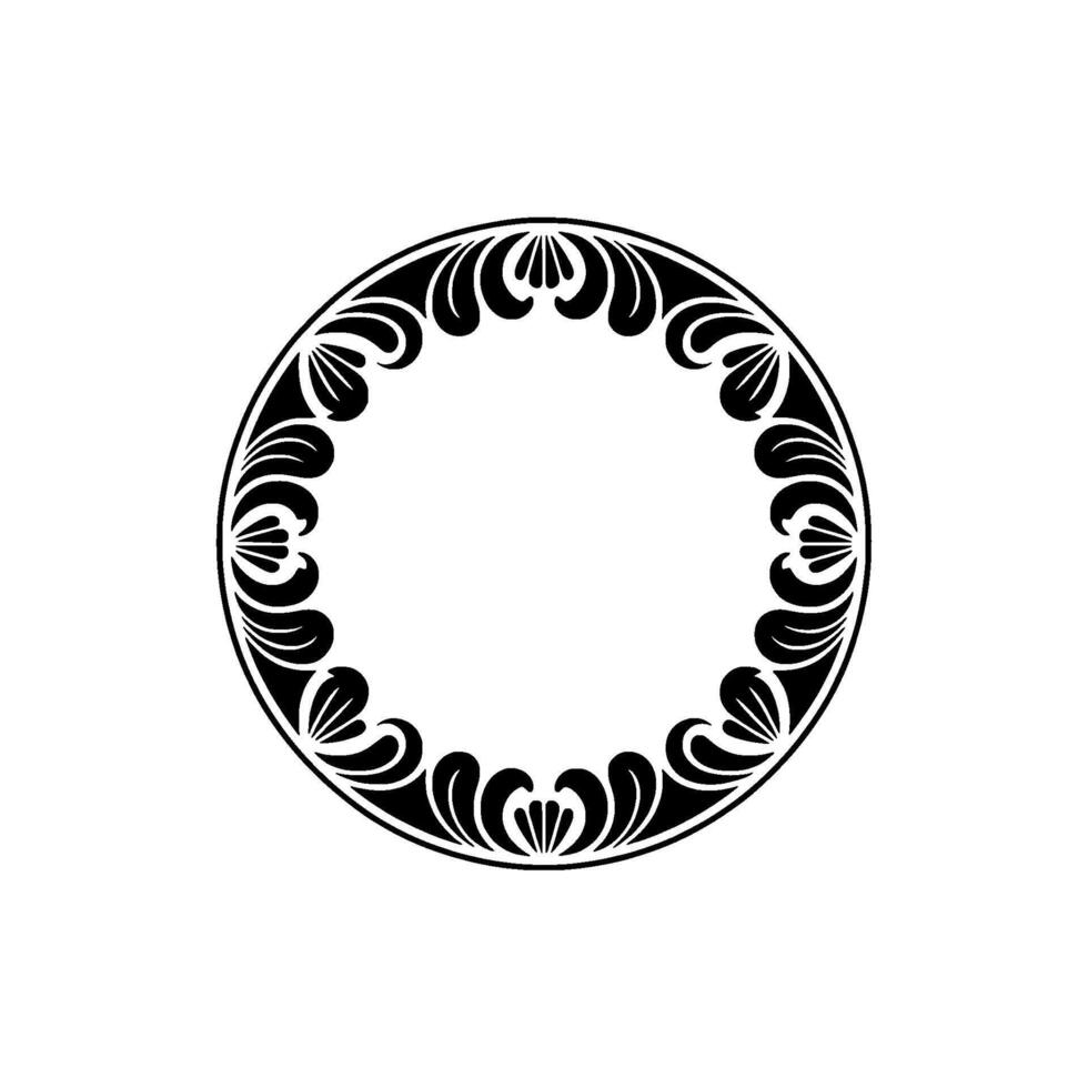 Elegant Floral Circular Frame, Decorative. vector