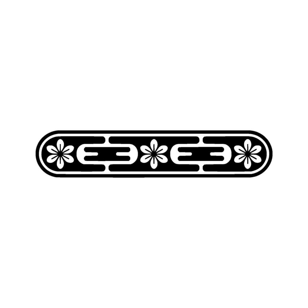 Floral Bar Element Minimalist Black and White for Decoration. vector