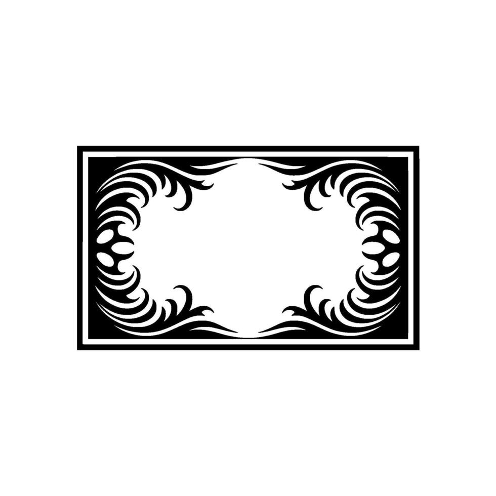 Elegant Black White Ornamental Frame for Invitations, Posters, or Logos. vector