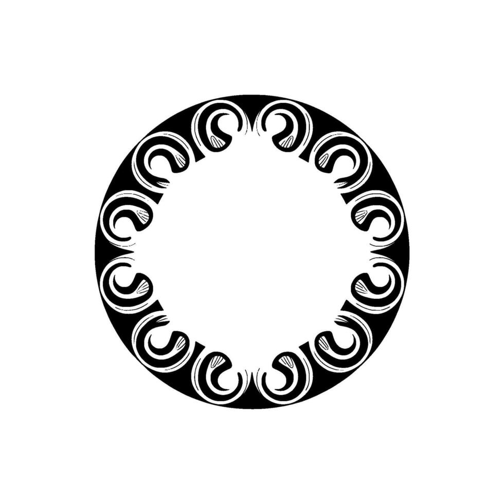 Ornamental Black and White Circular on Gradient Background. vector