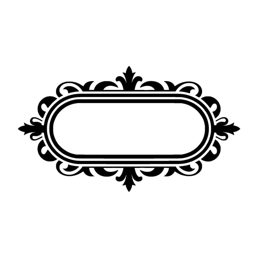 Elegant Black and White Ornament Frame. vector