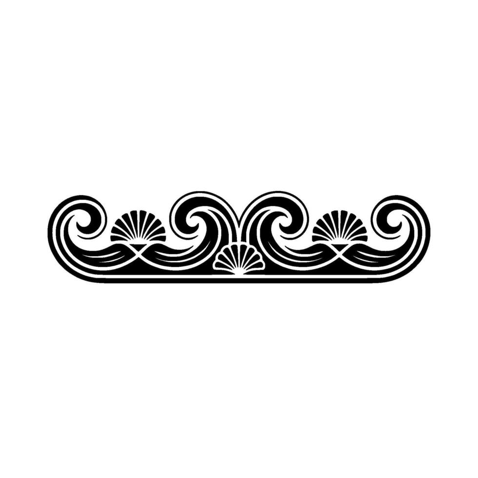 Elegant Ocean Wave and Shell Border. vector