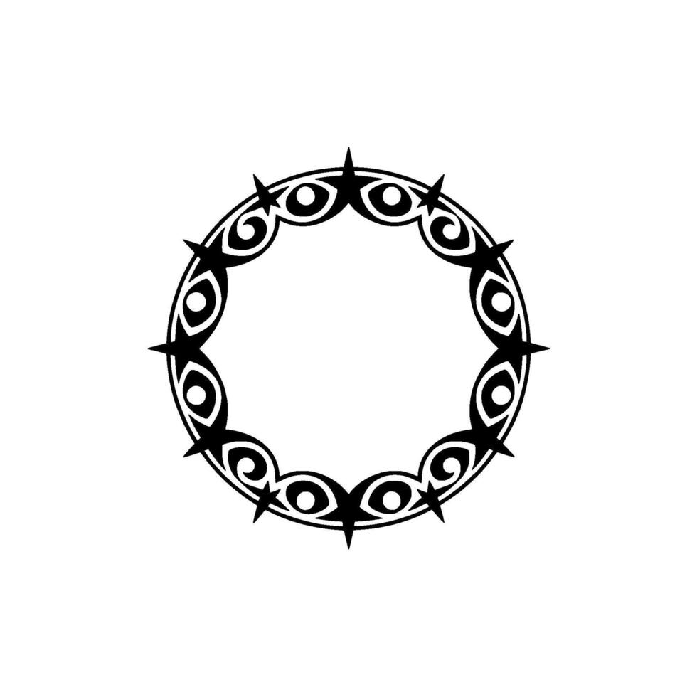 Abstract Black White Circular Ornament. vector