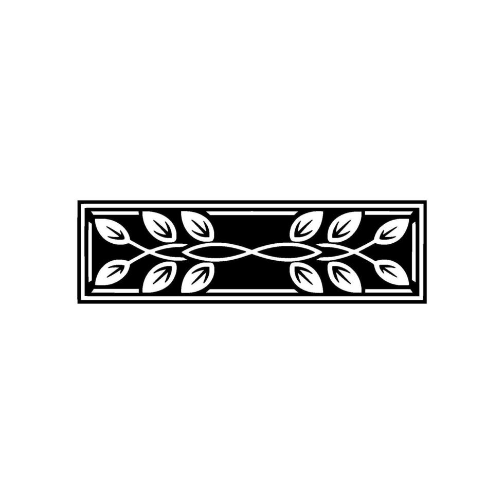 Decorative Black White Leaf Ornament on Gradient Background. vector