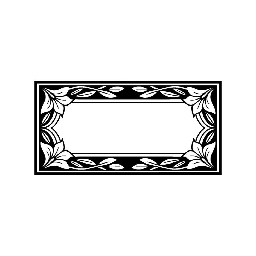 Elegant Art Nouveau Frame with Floral Border and Empty Space for Text. vector