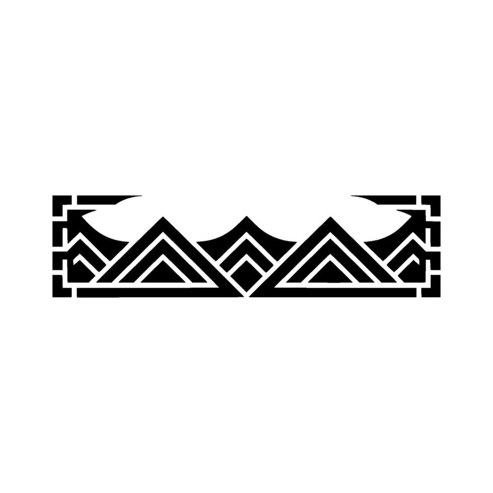 Geometric Border Art Deco Style Element on White. vector