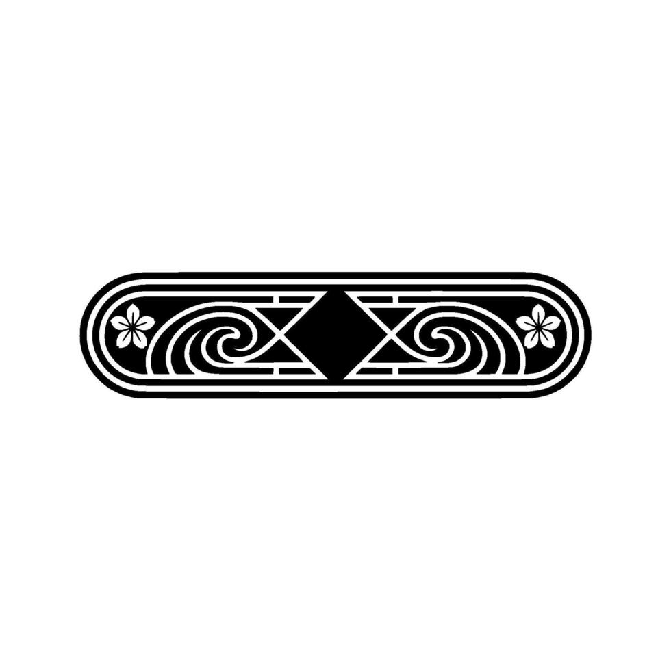Minimalist Ornamental Border with Floral and Geometric Elements. vector