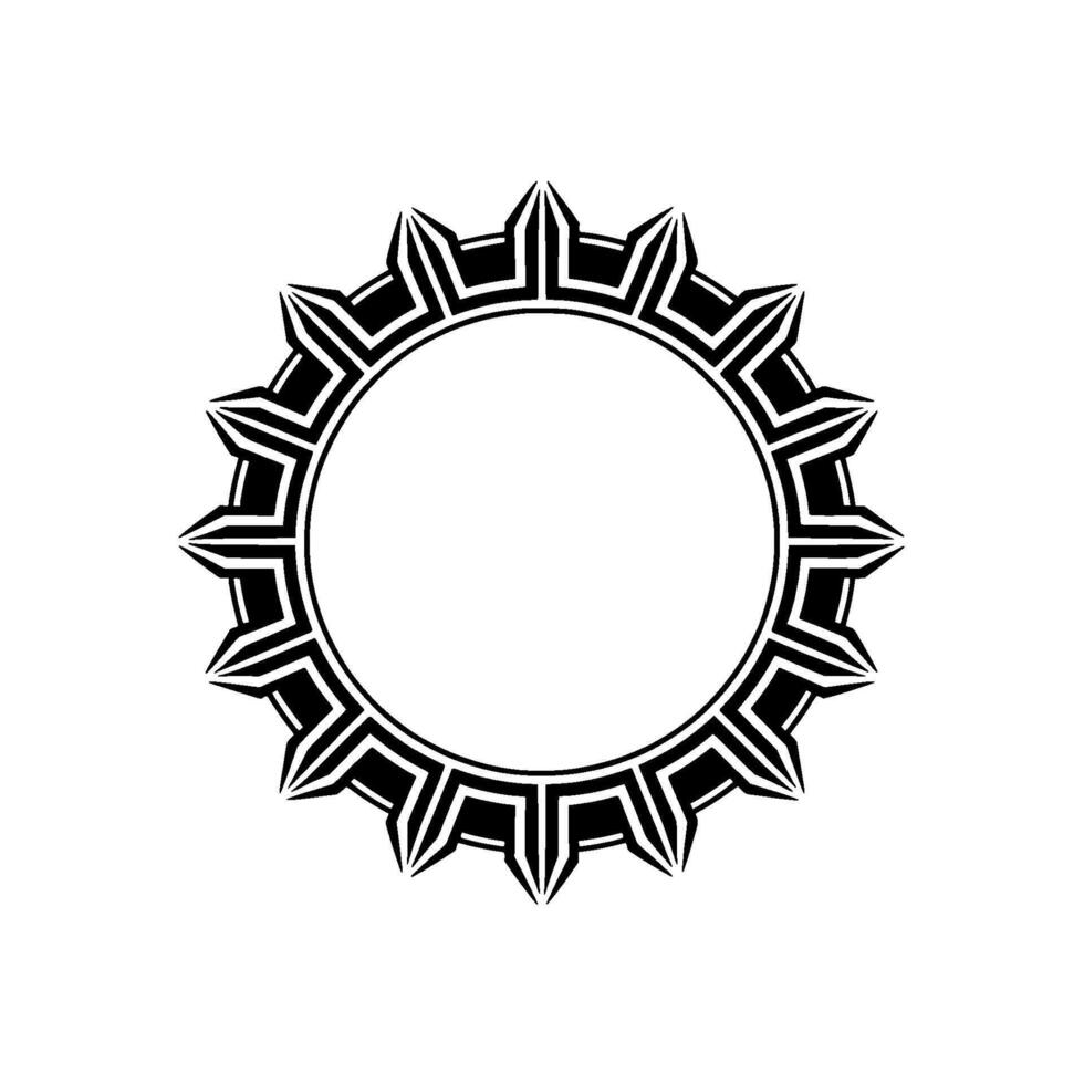 Geometric Circle Frame with Spikes Minimalist, Bold. vector