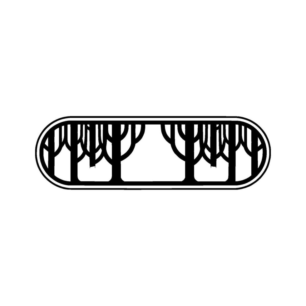 Minimalist Forest Illustration in Black White. vector
