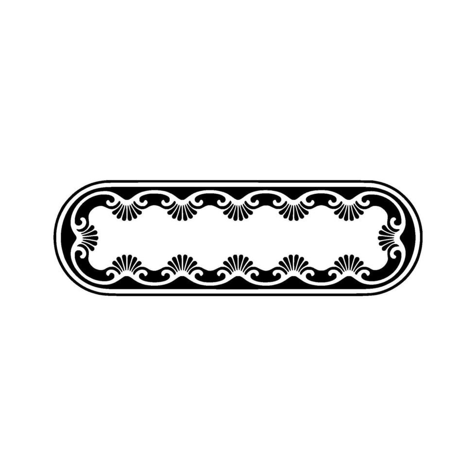 Elegant Black White Ornamental Frame Classical Element. vector