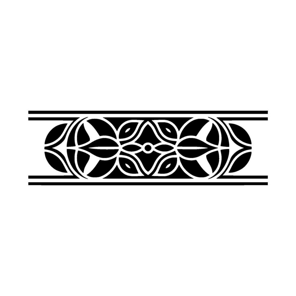 Minimalist Geometric Border Ornamental in Black and White. vector