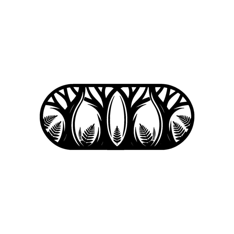 Minimalist Black Forest Silhouette or. vector