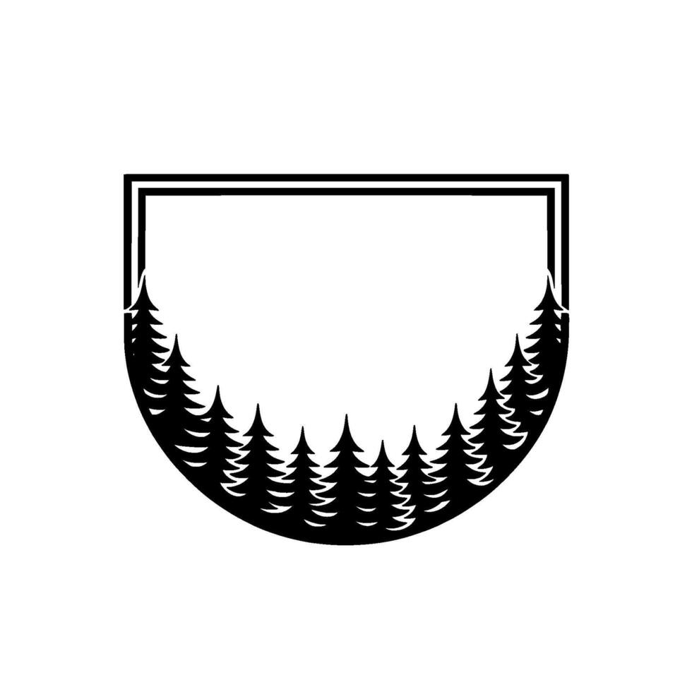 Minimalist Forest Crest Emblem - Illustration. vector
