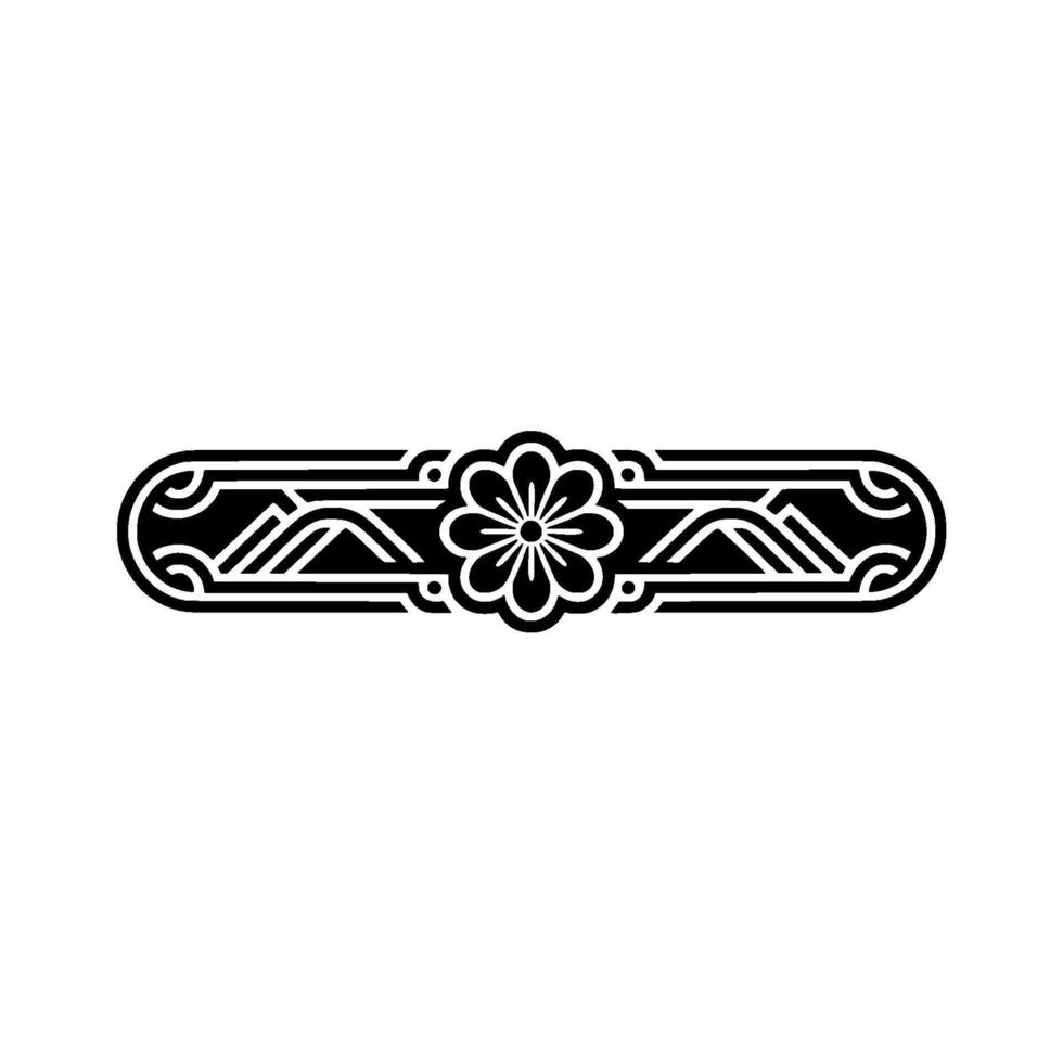 Decorative Floral Border Element in Minimalist Art Deco Style. vector