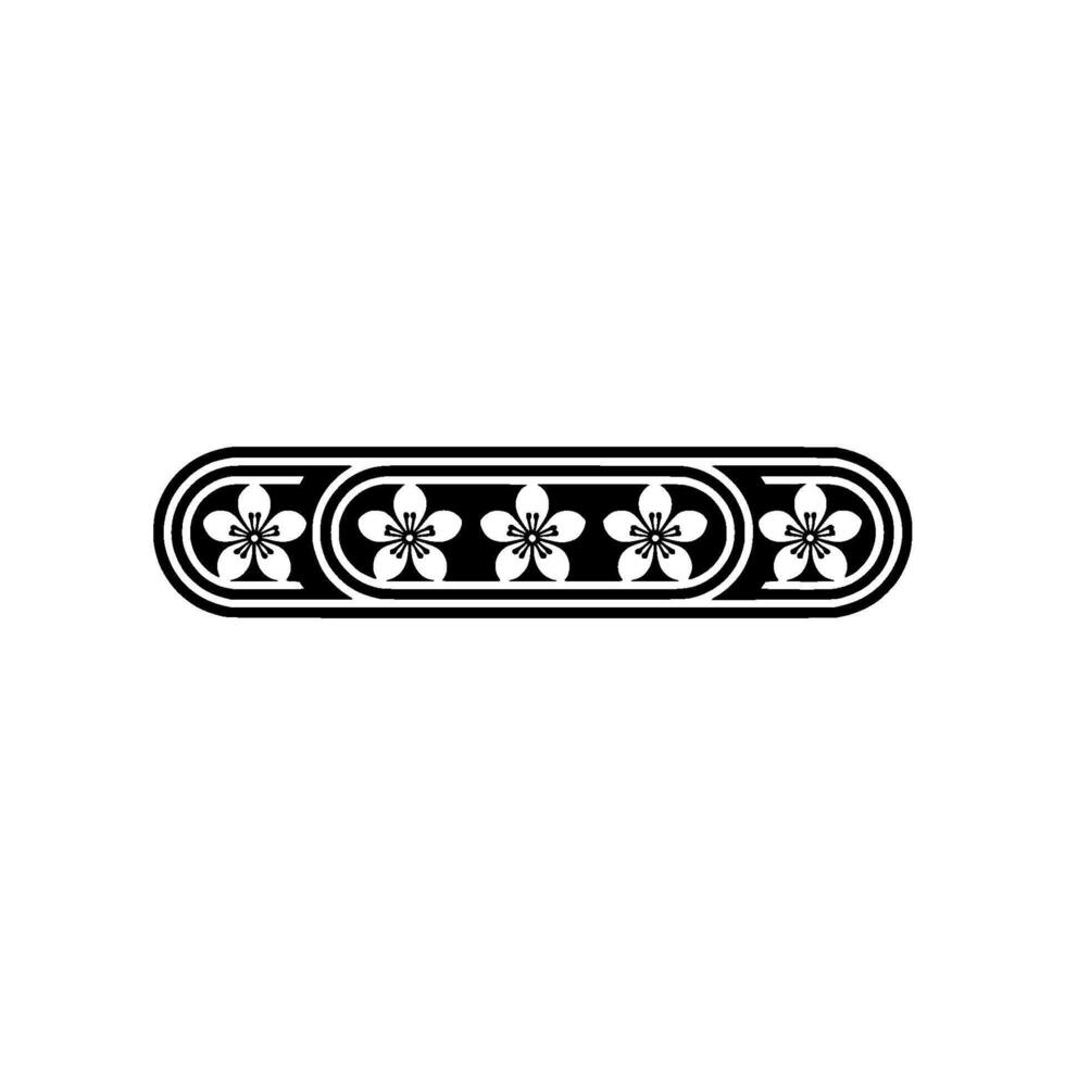Minimalist Floral Element Black and White, Repeating Pattern. vector