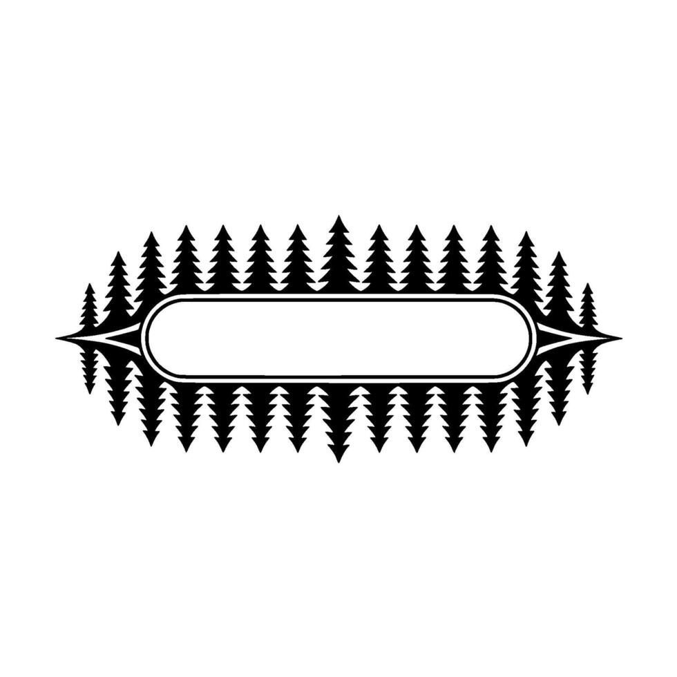Forest Crest Minimalist Black and White Emblem. vector