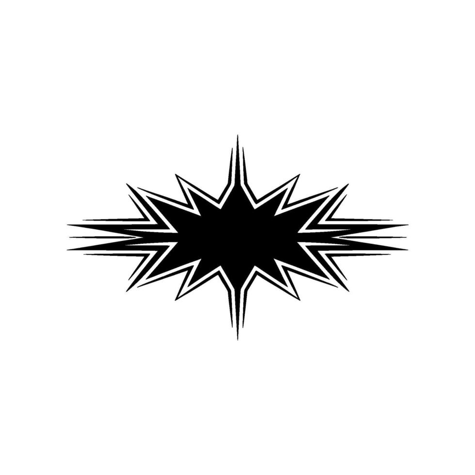 Explosive Burst Element, Black and White, Isolated. vector