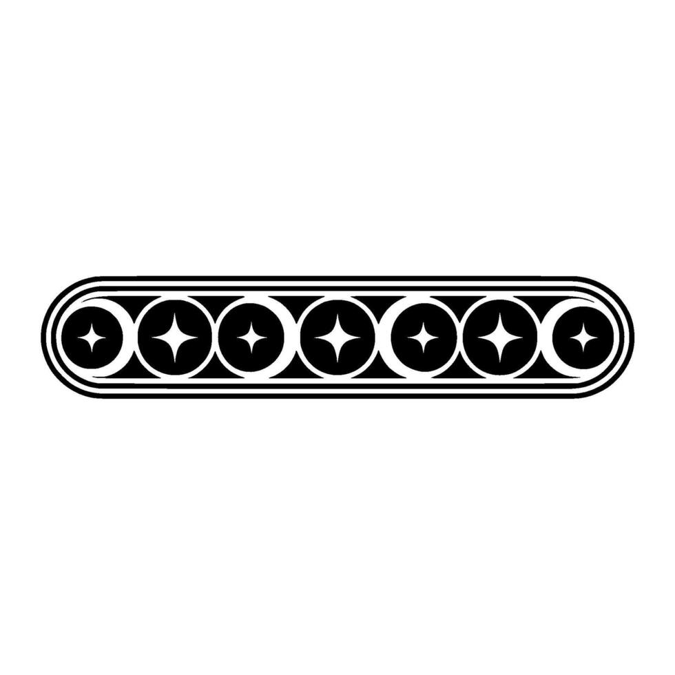 Geometric Pattern Starburst Border on White Background. vector
