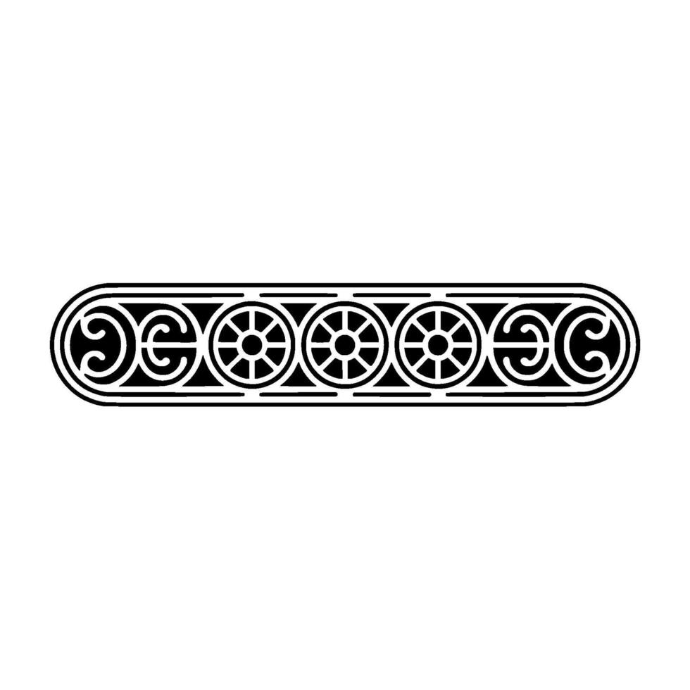 Geometric Decorative Border in Black and White. vector