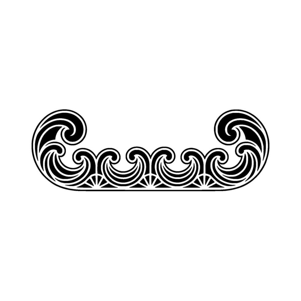 Art Nouveau-Inspired Decorative Border, Black and White Element. vector
