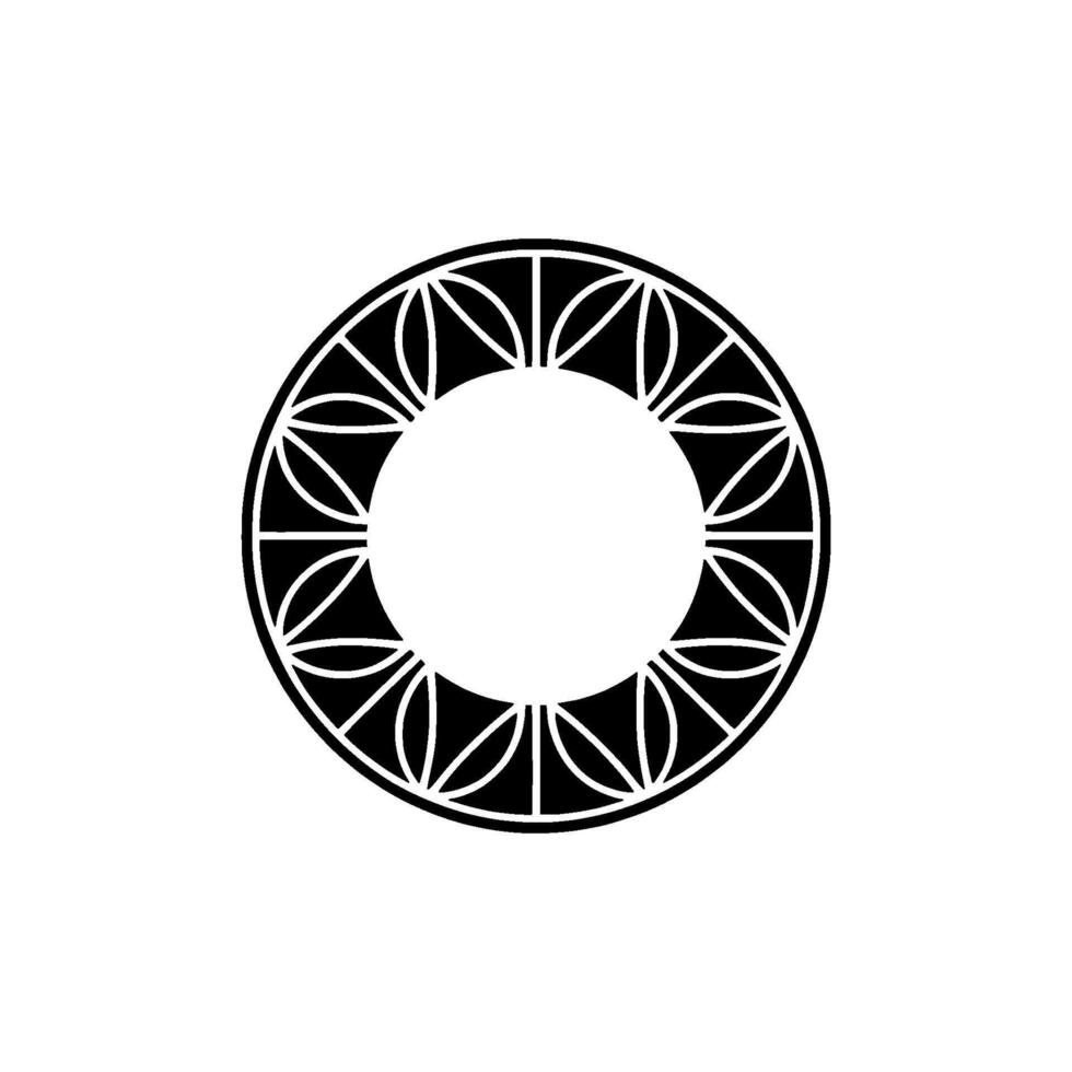 Geometric Mandala in Black and White, Minimalist Style. vector
