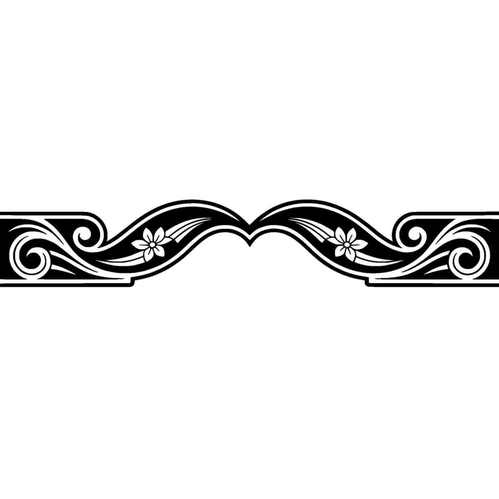Ornate Floral Border Element in Art Nouveau Style, Graphics. vector