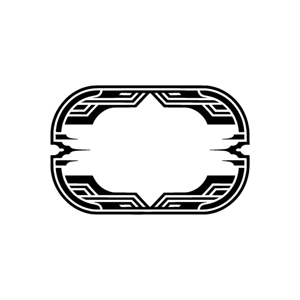 Minimalist Art Deco Oval Frame Illustration, Modern Element. vector