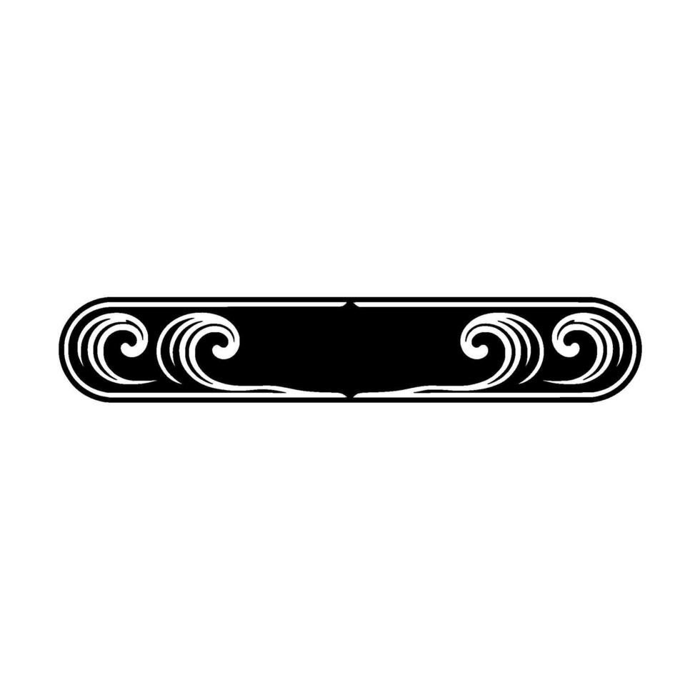 Elegant Art Deco Banner, Black and White. vector