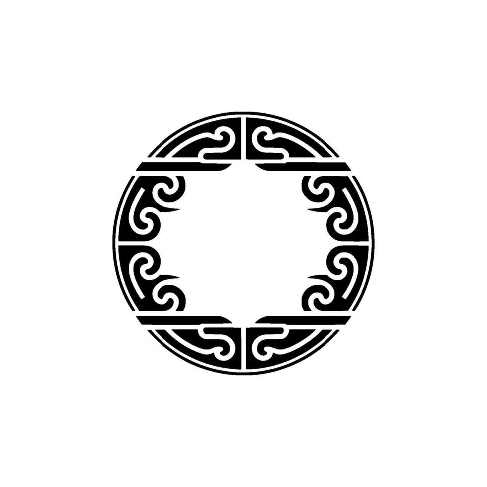 Minimalist Black White Decorative Circle Element. vector