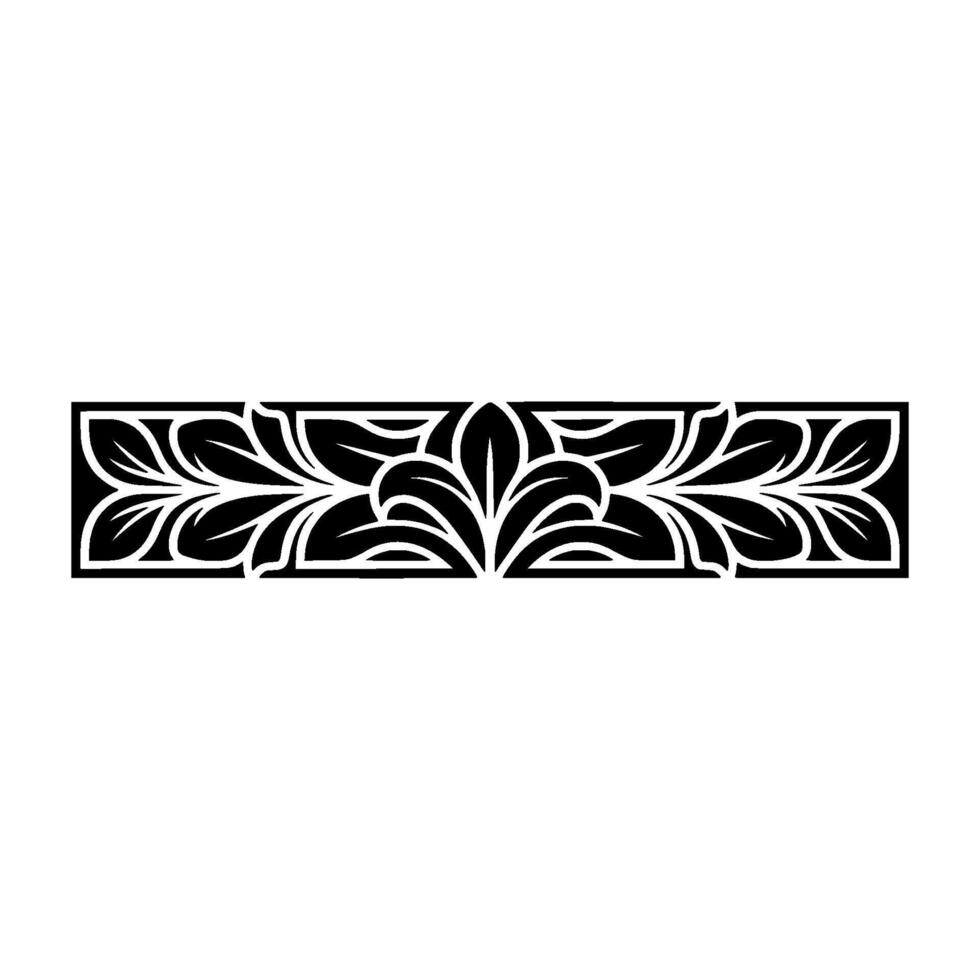 Elegant Black Floral Border on White Background - Minimalist Ornament. vector
