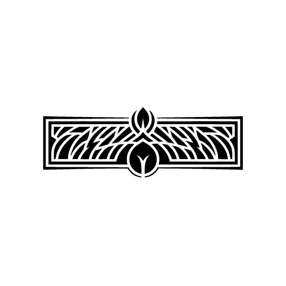 Minimalist Ornamental Black and White Element. vector